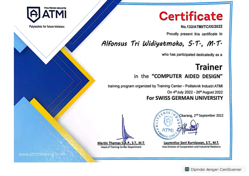 Sertifikat Trainer CAD
