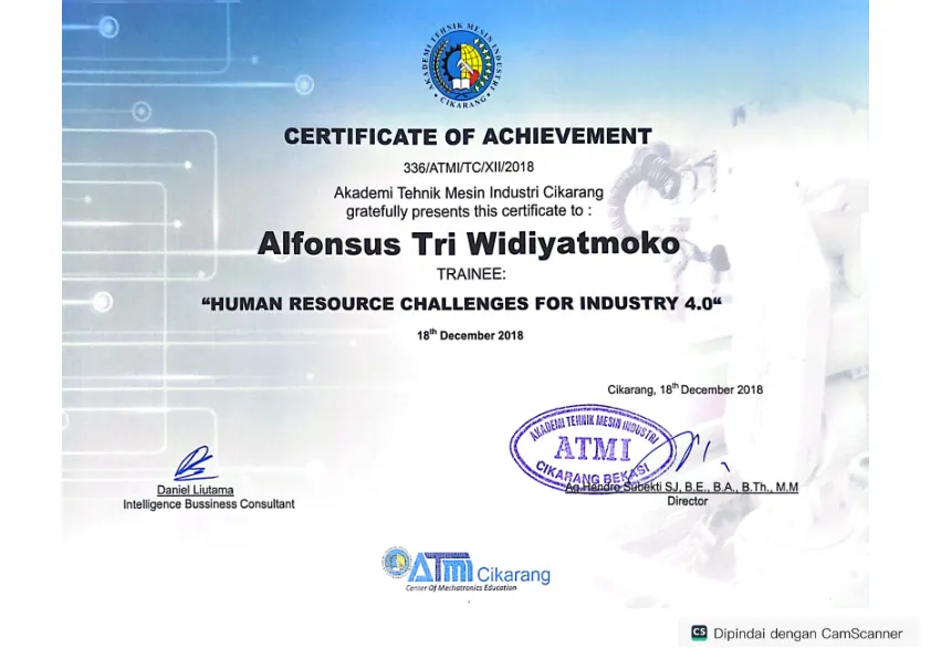 Sertifikat Trainer Human Resource Challenges for Indystry 4